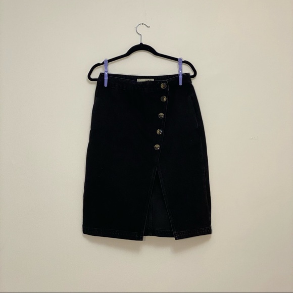 NWOT TOPSHOP Horn Button Midi Skirt - Picture 2 of 6